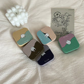 Estuche para lentes de contacto de colores con diseño de dibujos animados